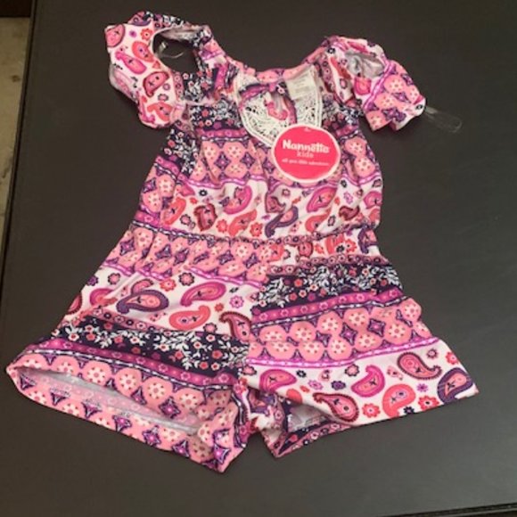 Nannette Kids Pink/Purple One Piece Outfit 4T NWT